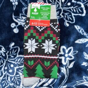 NWT! Christmas House Mens Holiday Knit Crew Socks